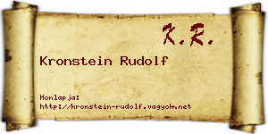 Kronstein Rudolf névjegykártya