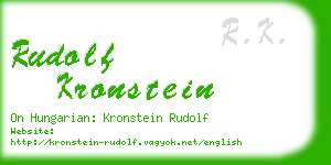 rudolf kronstein business card